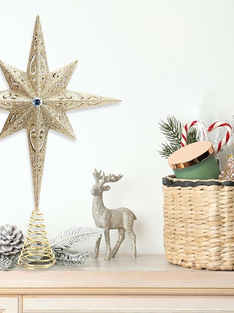 ADORNO ESTRELLA GRANDE 38x25cm para árbol navideño 6