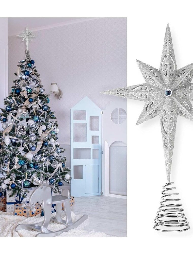 ADORNO ESTRELLA GRANDE 38x25cm para árbol navideño 7