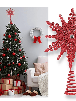 ADORNO ESTRELLA 3D 16x20 cm para árbol navideño