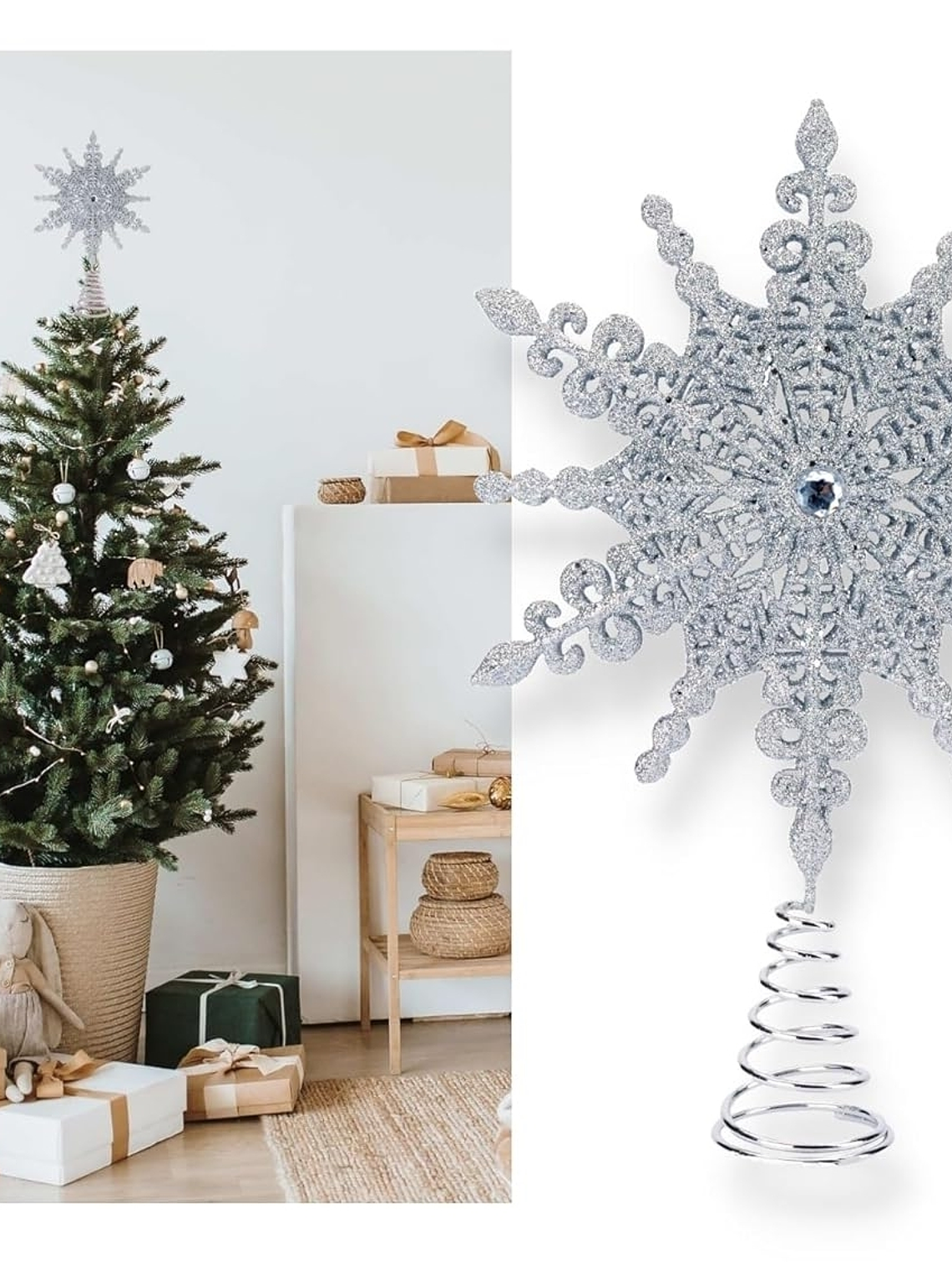 ADORNO ESTRELLA 3D 16x20 cm para árbol navideño 2