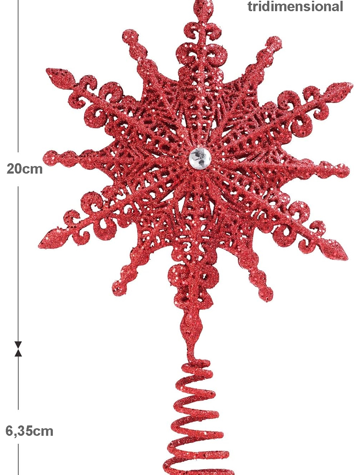 ADORNO ESTRELLA 3D 16x20 cm para árbol navideño 3