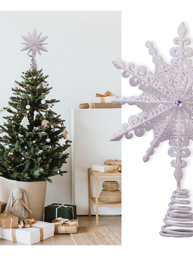 ADORNO ESTRELLA 3D 16x20 cm para árbol navideño 7