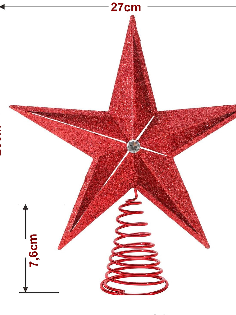 ESTRELLA MEDIANA 3D glitter 27X25cm 6