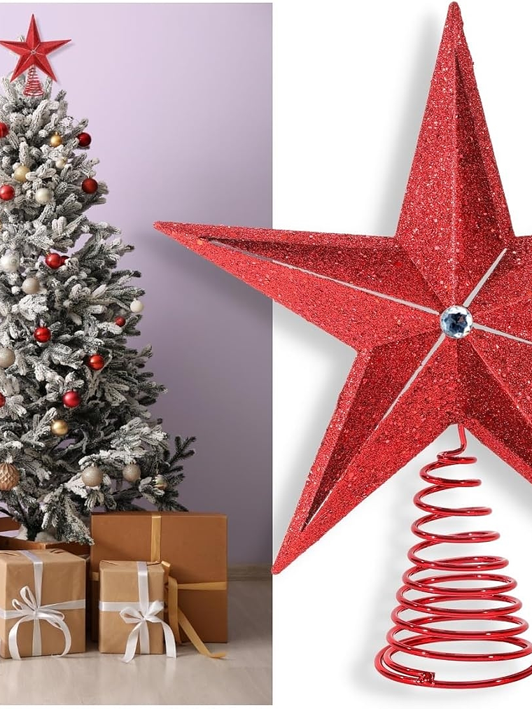 ESTRELLA MEDIANA 3D glitter 27X25cm 7