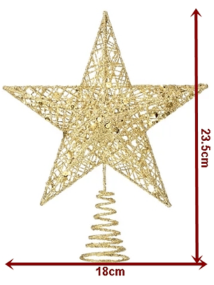 ADORNO ESTRELLA dorada árbol navideño