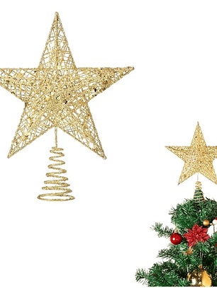 ADORNO ESTRELLA dorada árbol navideño