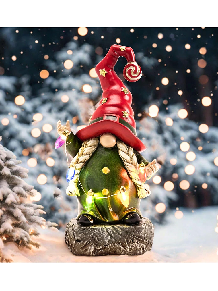 Decoración para jardín GNOMO a pilas 10