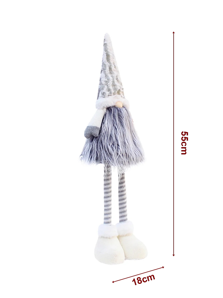 Gnomo GRIS de tela piernas extensibles 55cm 3