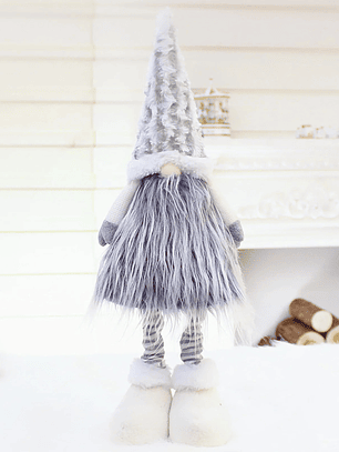 Gnomo GRIS de tela piernas extensibles 55cm