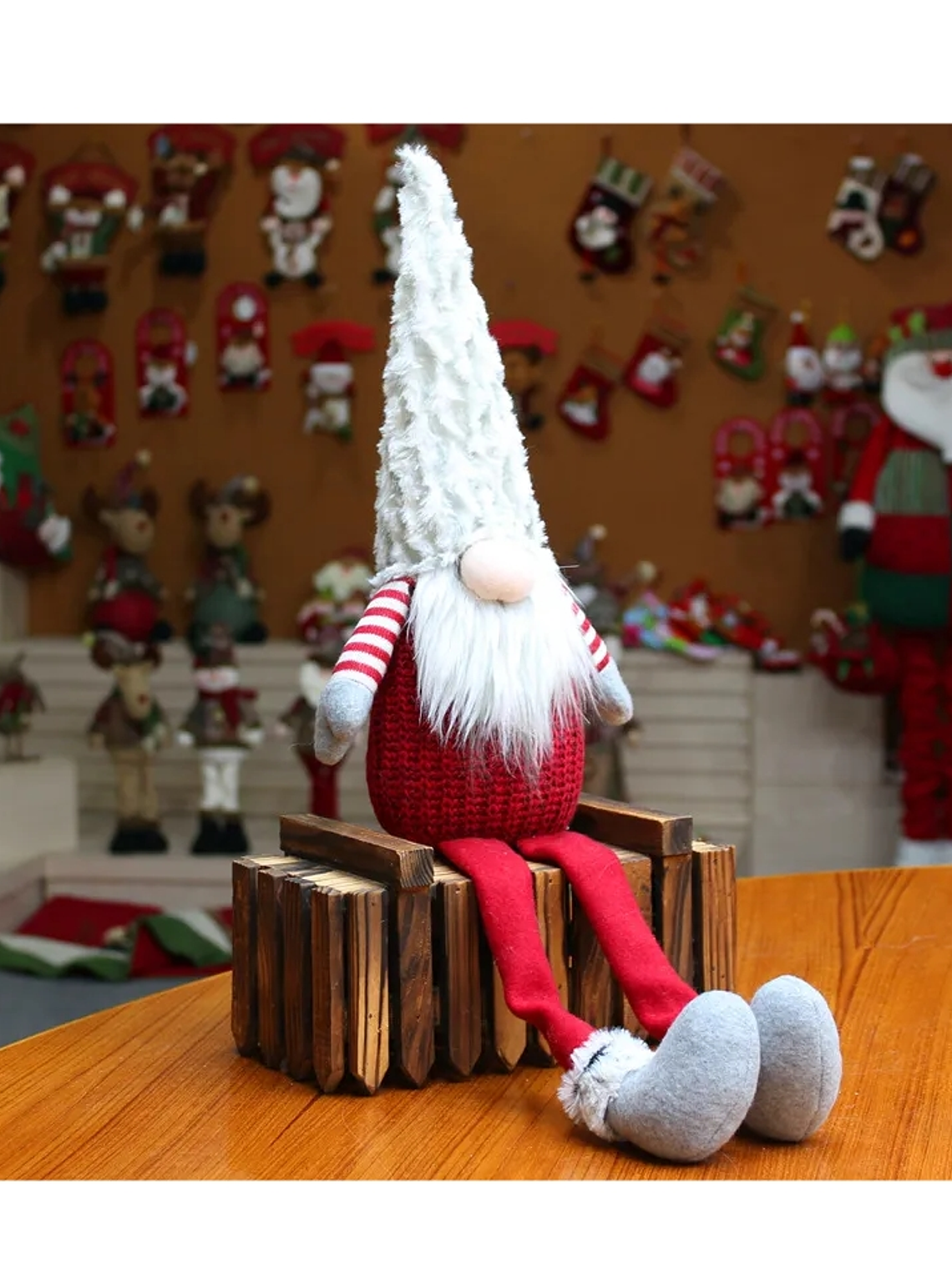 Gnomo Santa claus de tela piernas largas 65cm 1