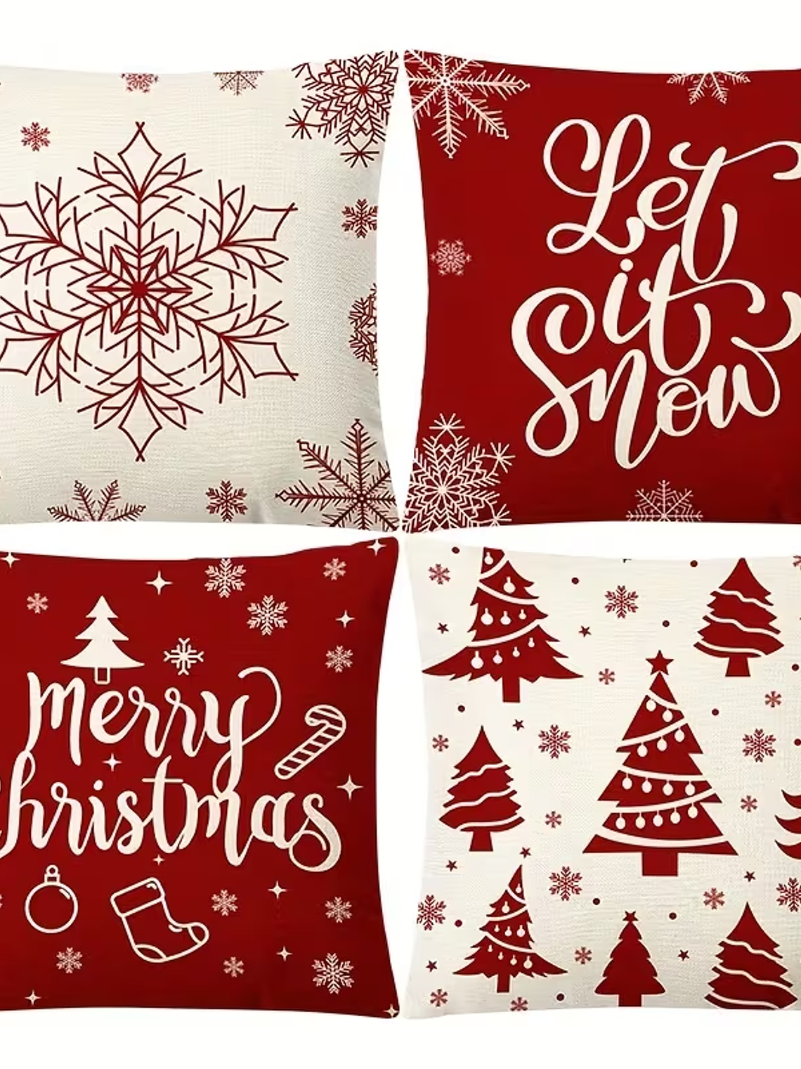 4 Fundas Cojines fibra natural Decoracion Navidad 45x45 SIN COJIN 1