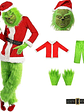 DISFRAZ de El Grinch adulto FELPA 6 piezas - Miniatura 1