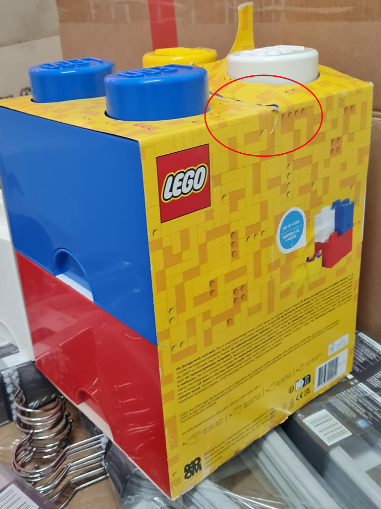 Multipack de 4 ladrillos de almacenamiento LEGO (sin piezas) 6
