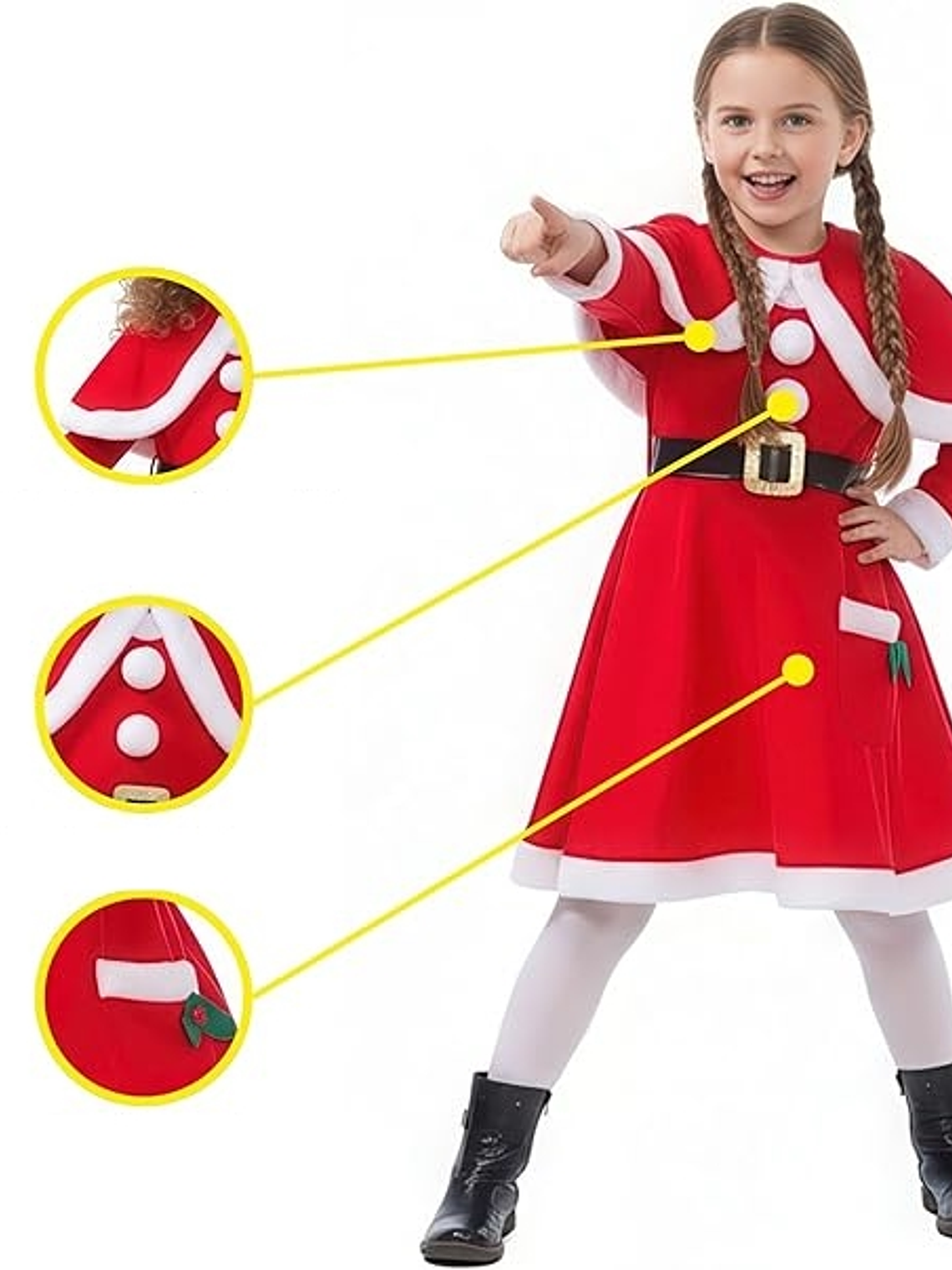 Disfraz niña navideña Talla M 7-9 años 4