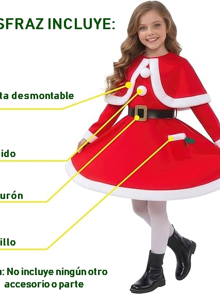 Disfraz niña navideña Talla M 7-9 años 3