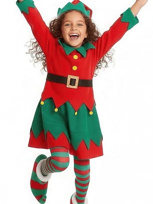 Disfraz niña Elfo Talla M 7-9 años