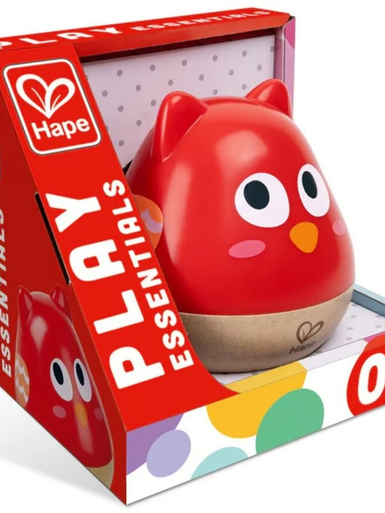 Búho de madera y plástico musical con tintineo para niño pequeño 1