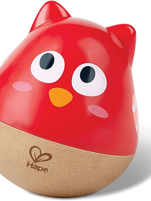 Búho de madera y plástico musical con tintineo para niño pequeño