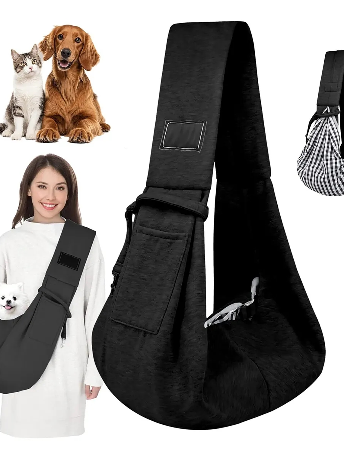 Bolso tipo morral para llevar mascota reversible- 2 Alternativas 5