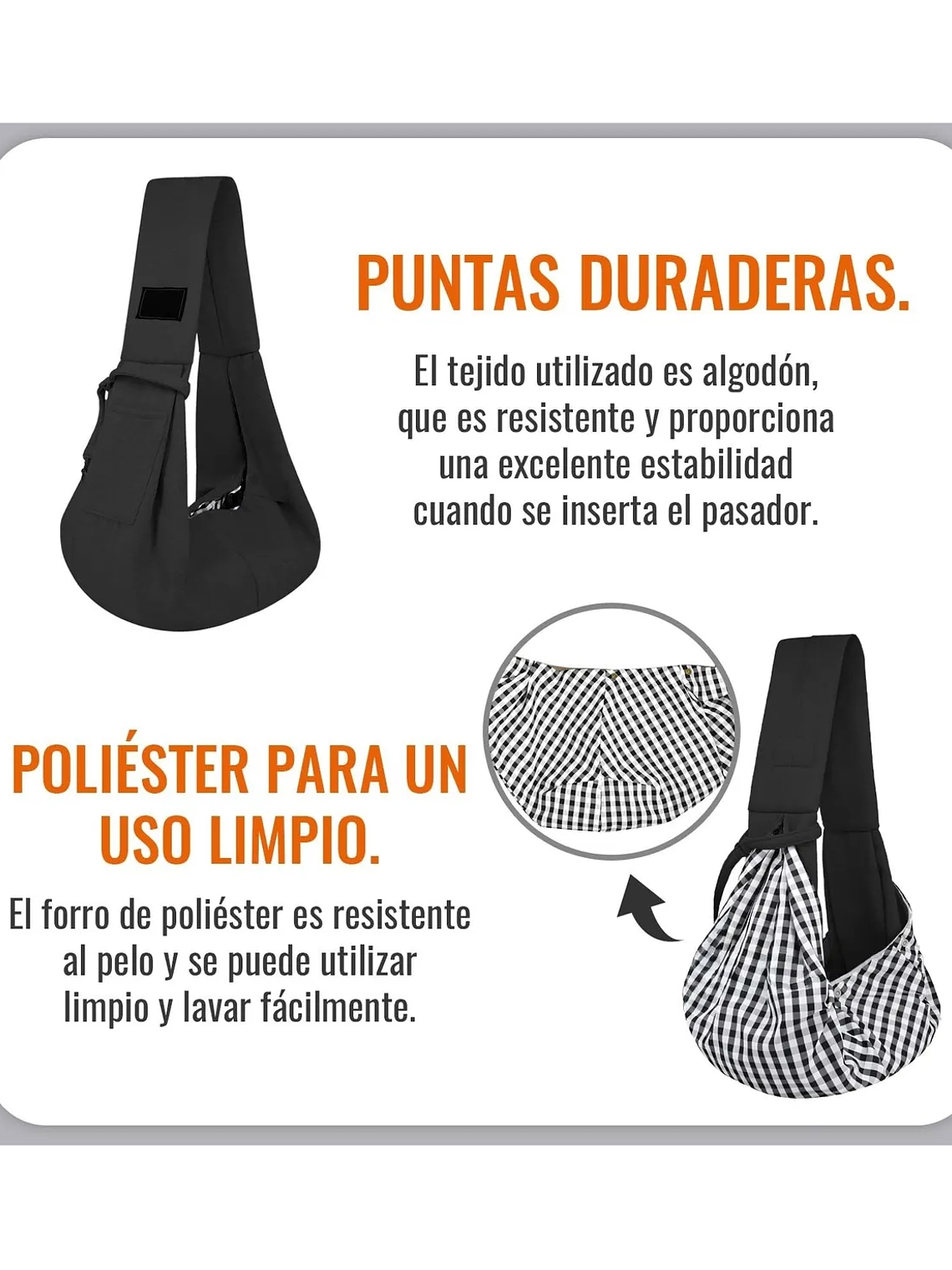 Bolso tipo morral para llevar mascota reversible- 2 Alternativas 8