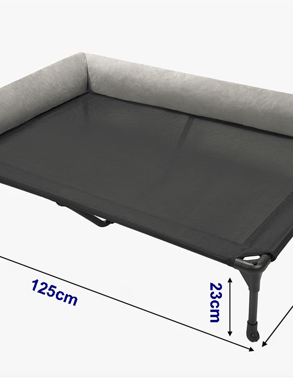 Cama elevada para mascota con respaldo acolchado TALLA XL 2