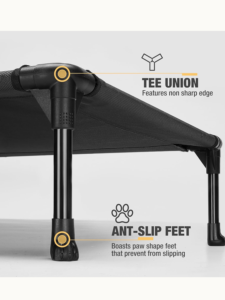 Cama elevada para mascota con respaldo acolchado TALLA XL 6