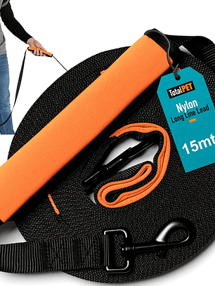 Correa de entrenamiento 15mt para perro con asa y bolso de transporte