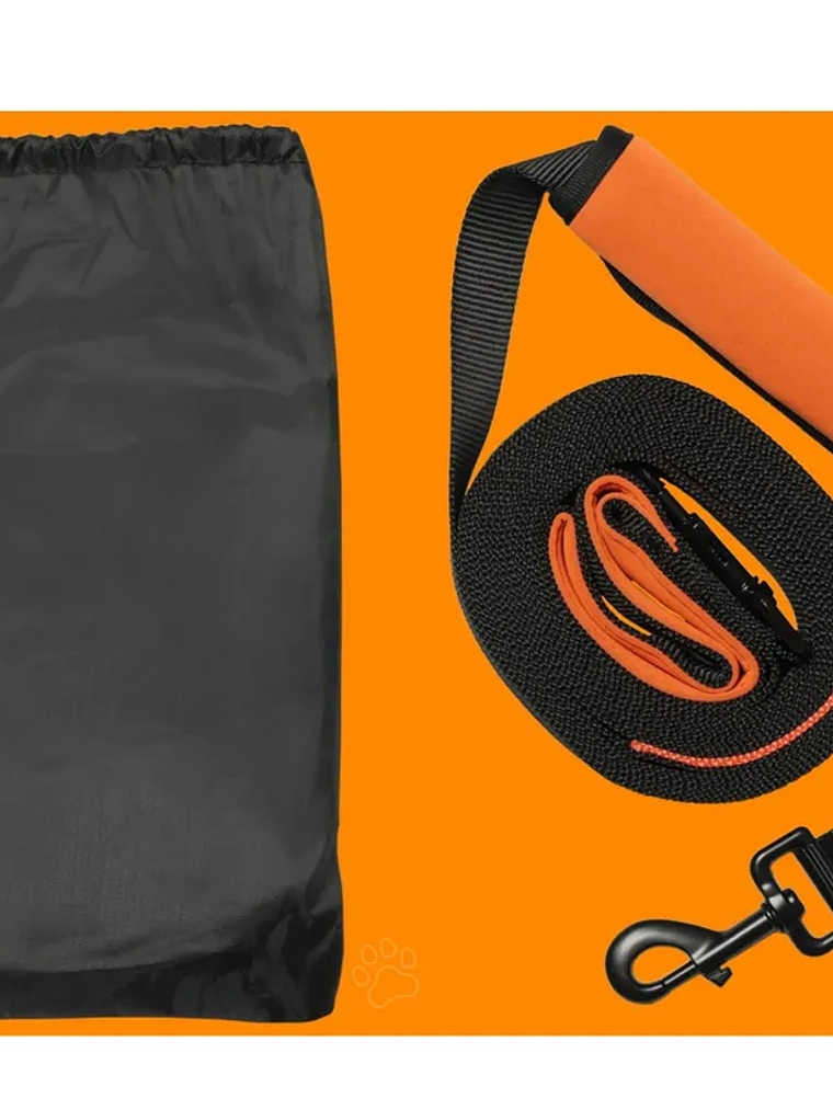 Correa de entrenamiento 15mt para perro con asa y bolso de transporte 4