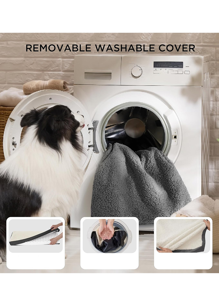 Cama ortopédica para perro XL 104x74x9cm 4