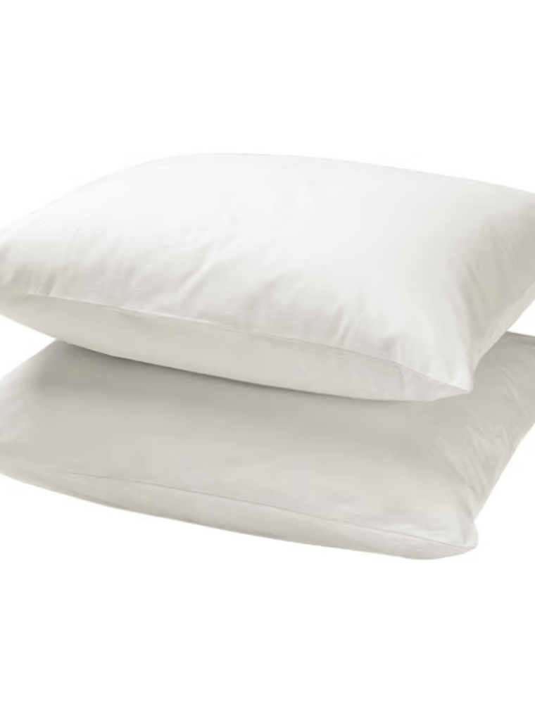 SET de 2 fundas de almohada 48x74cm ALGODON Y TENCEL BLANCAS 1