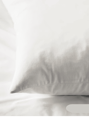 SET de 2 fundas de almohada 48x74cm ALGODON Y TENCEL BLANCAS