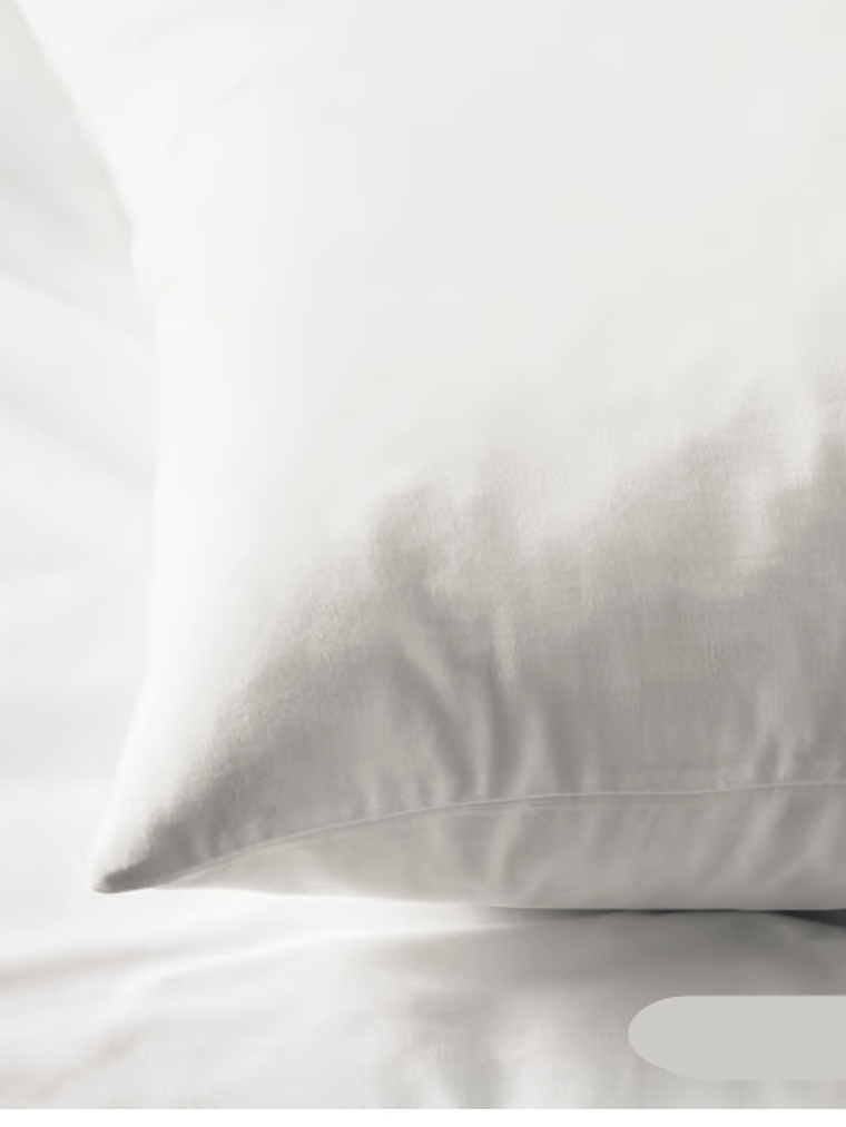 SET de 2 fundas de almohada 48x74cm ALGODON Y TENCEL BLANCAS 2