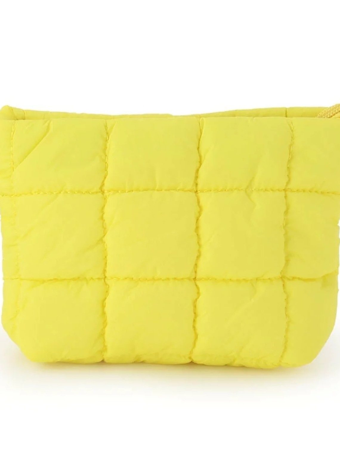 Estuche cosmetiquero suave y esponjoso AMARILLO con pulsera 1