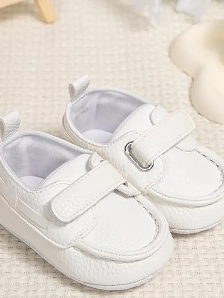 Mocasines para bebé con cierre velcro 0-6 meses 11 cm blanco 2