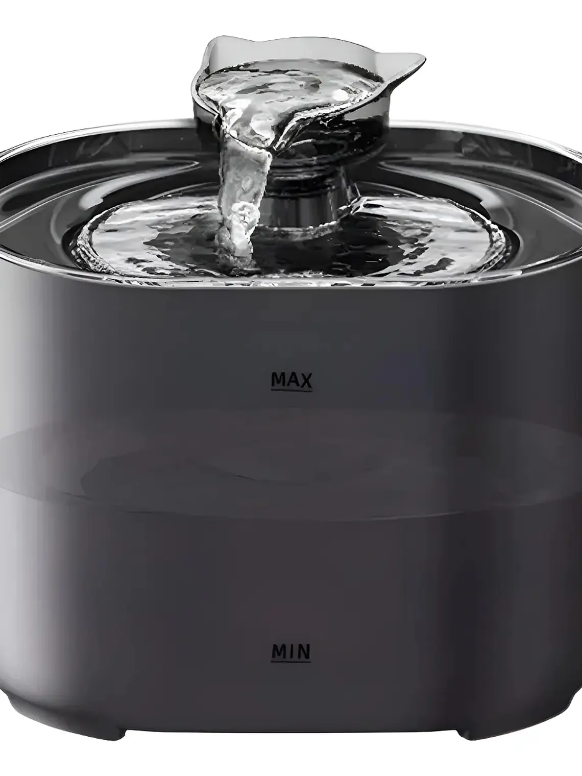 Bebedero eléctrico USB para mascota 2,2 litros acrílico negro 2