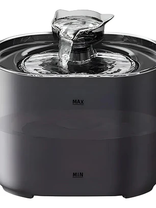 Bebedero eléctrico USB para mascota 2,2 litros acrílico negro