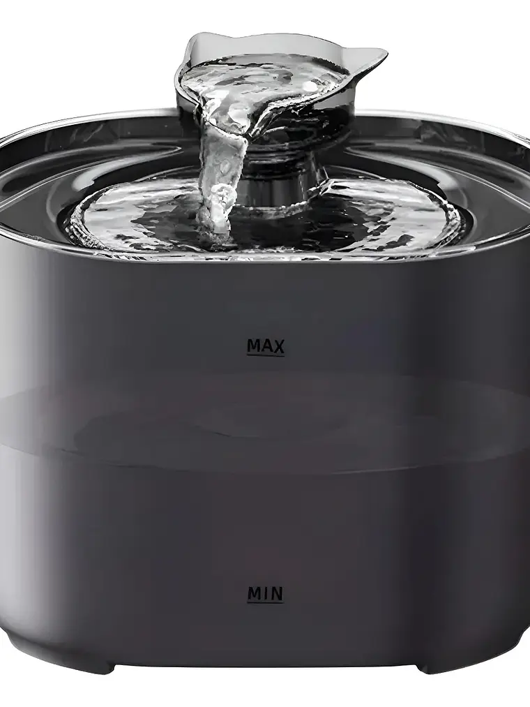 Bebedero eléctrico USB para mascota 2,2 litros acrílico negro 2