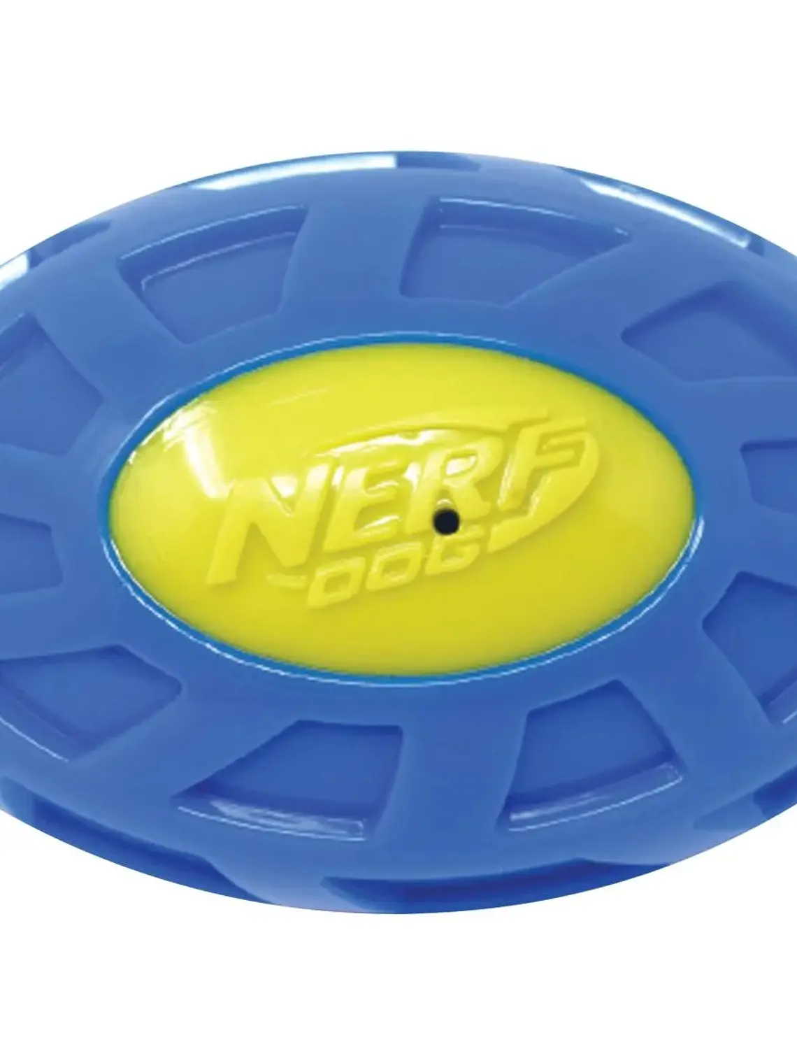 Juguete NERF con silbato interior para perro pequeño o mediano con forma de pelota ovalada 2