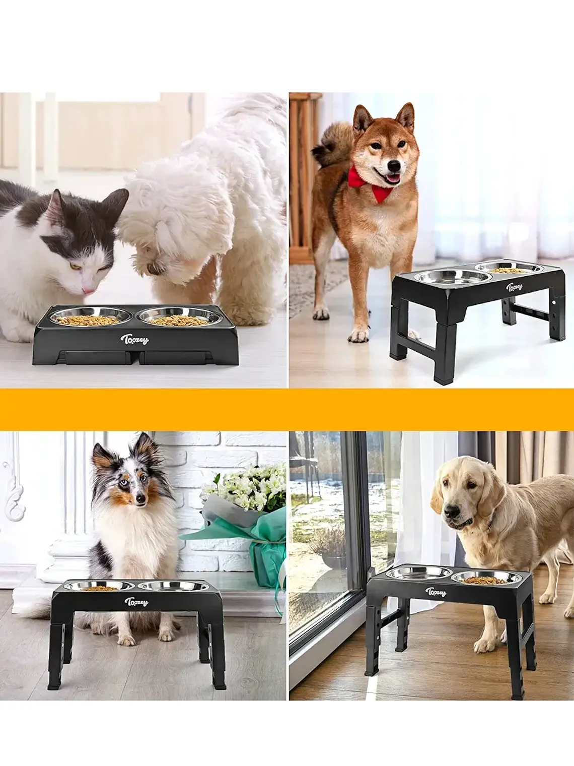 Comedero mascota elevado  4 alturas 1.2lts  7