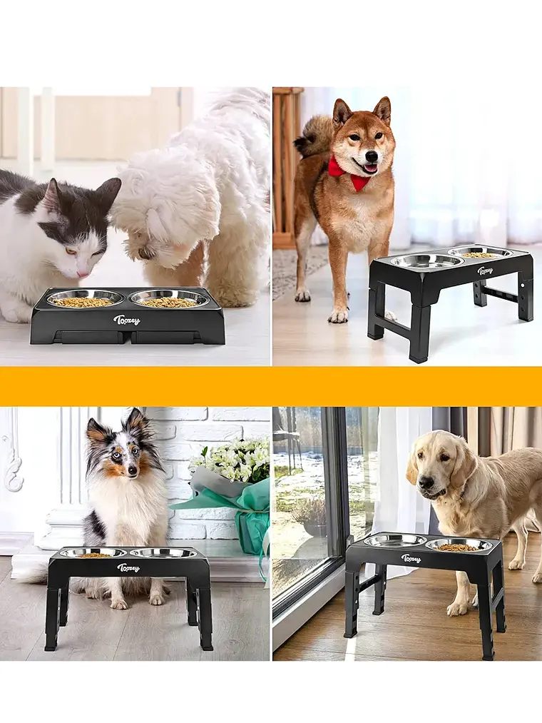 Comedero mascota elevado  4 alturas 1.2lts  7