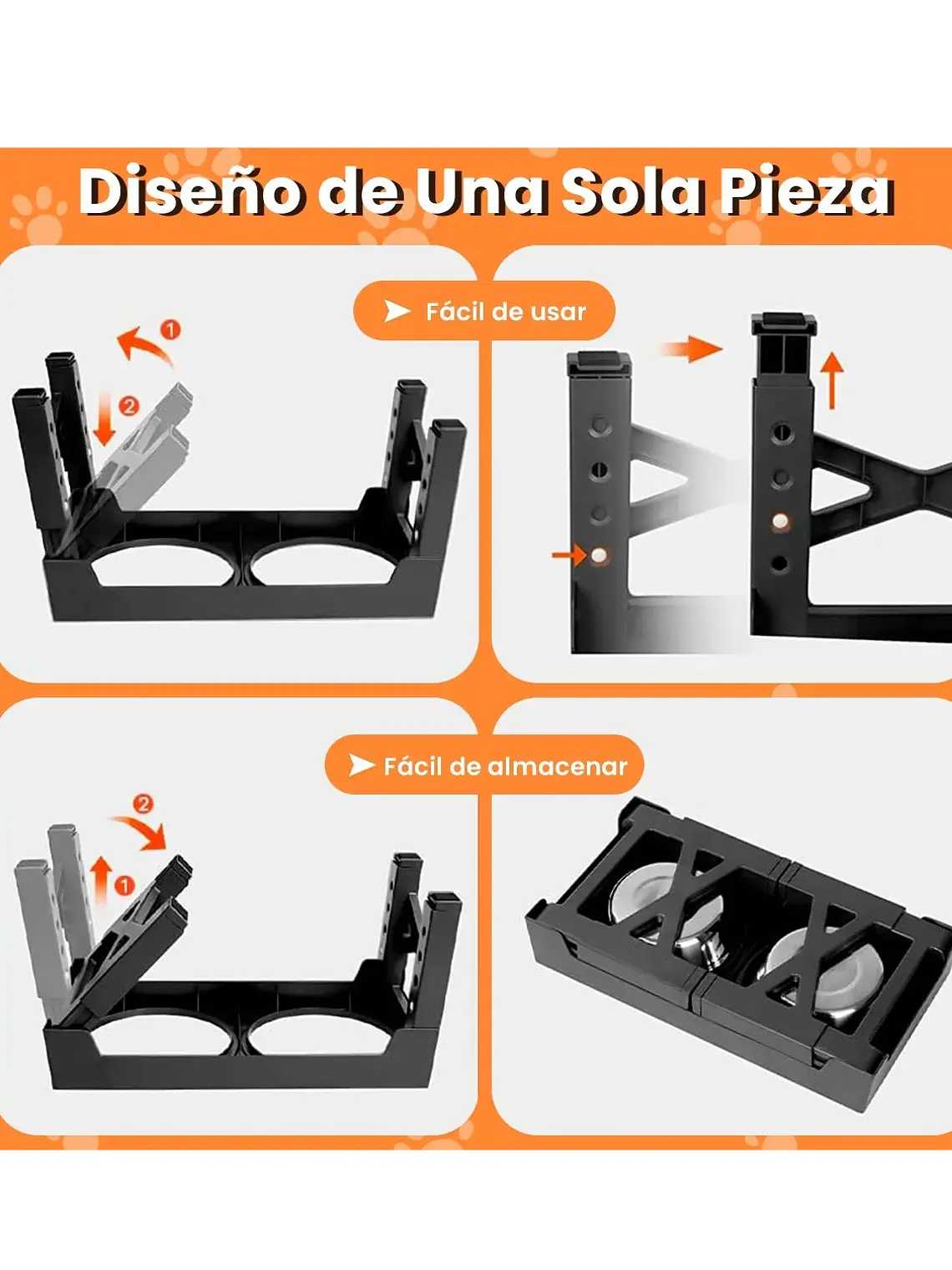 Comedero mascota elevado  4 alturas 1.2lts  8