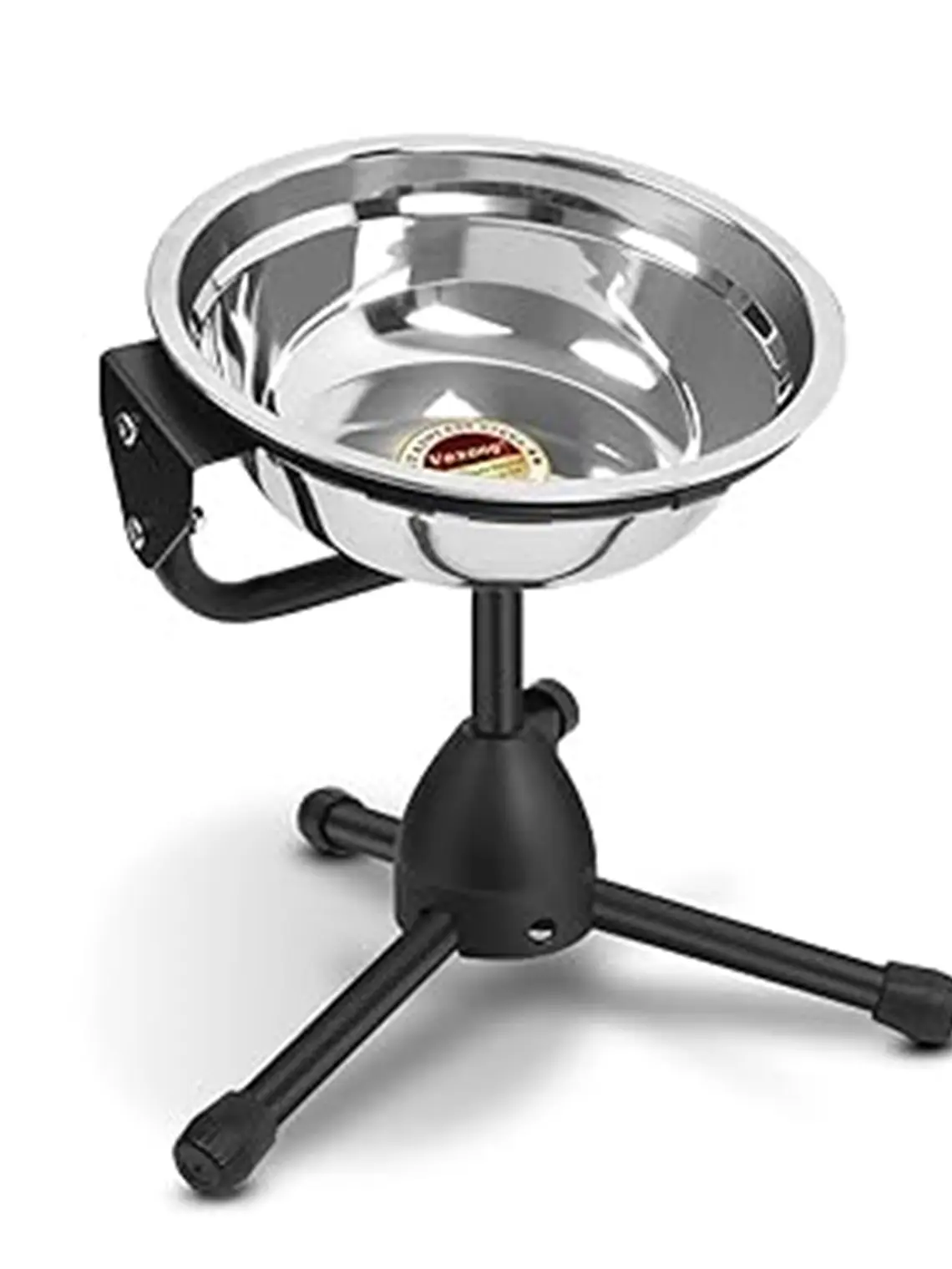 Plato acero inoxidable elevado para agua o alimento mascota en atril 2 litros 2