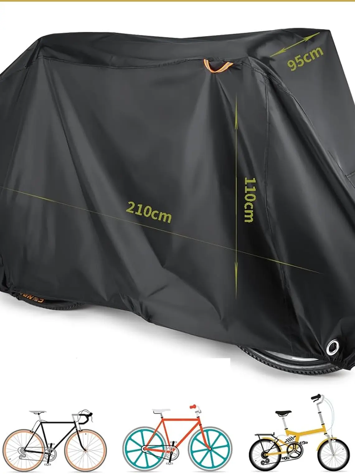 Funda para bicicleta de nylon impermeable con filtro UV y bolso 3