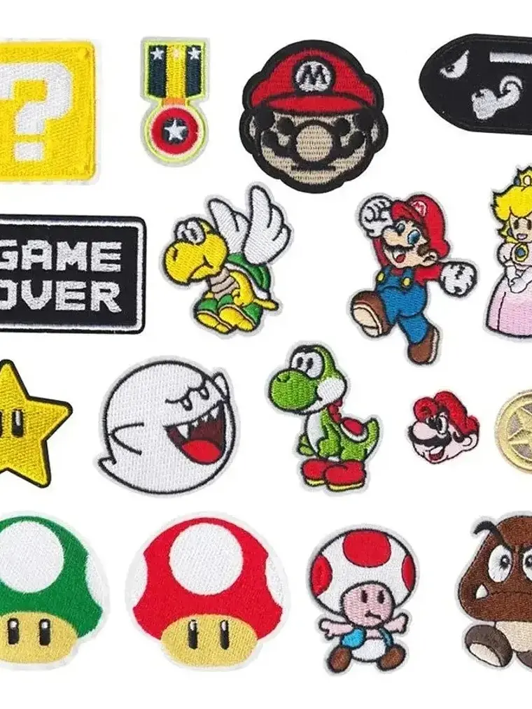 17 parches bordados de Mario Bros 1