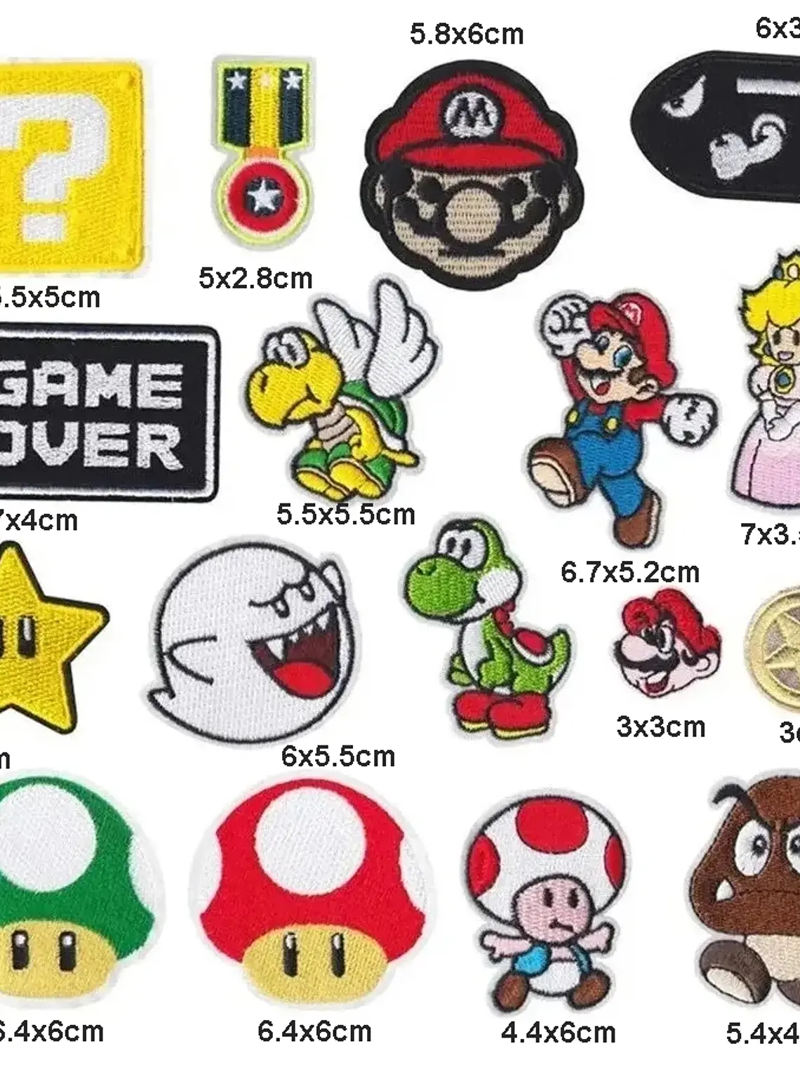 17 parches bordados de Mario Bros 4