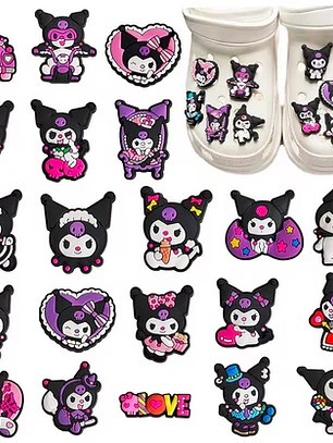 21 CHARMS decorativos KUROMI para zapatos tipo Crocs