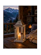 Farol de Adorno de estilo rústico en madera, latón y  vidrio 39cm altura - Miniatura 8