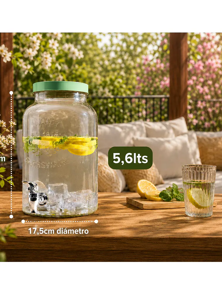 Dispensador de vidrio para agua y otros líquidos-MODELOS 8