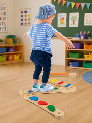 Juego de barras de balance de madera Montessori