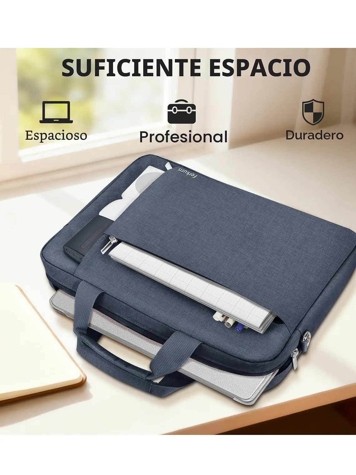 Bolso para laptop de14 pulgadas color GRIS OSCURO 5